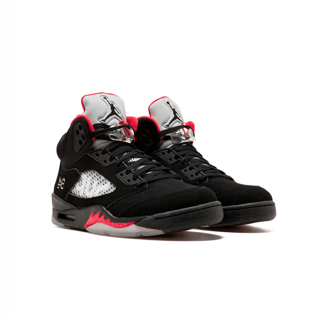 Nike Air Jordan 5 Retro Supreme Schwarz Rot Silber Herren