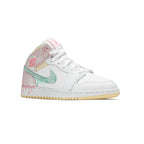 Nike Air Jordan 1 Mid Weiß Rosa Grün Paint Drip Retro