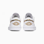 Nike Air Jordan 1 Low Weiß Gold Metallizzato Leder Premium
