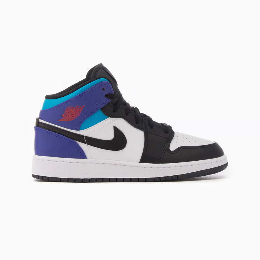 Nike Air Jordan 1 Mid Schwarz Weiß Violett Grape Retro