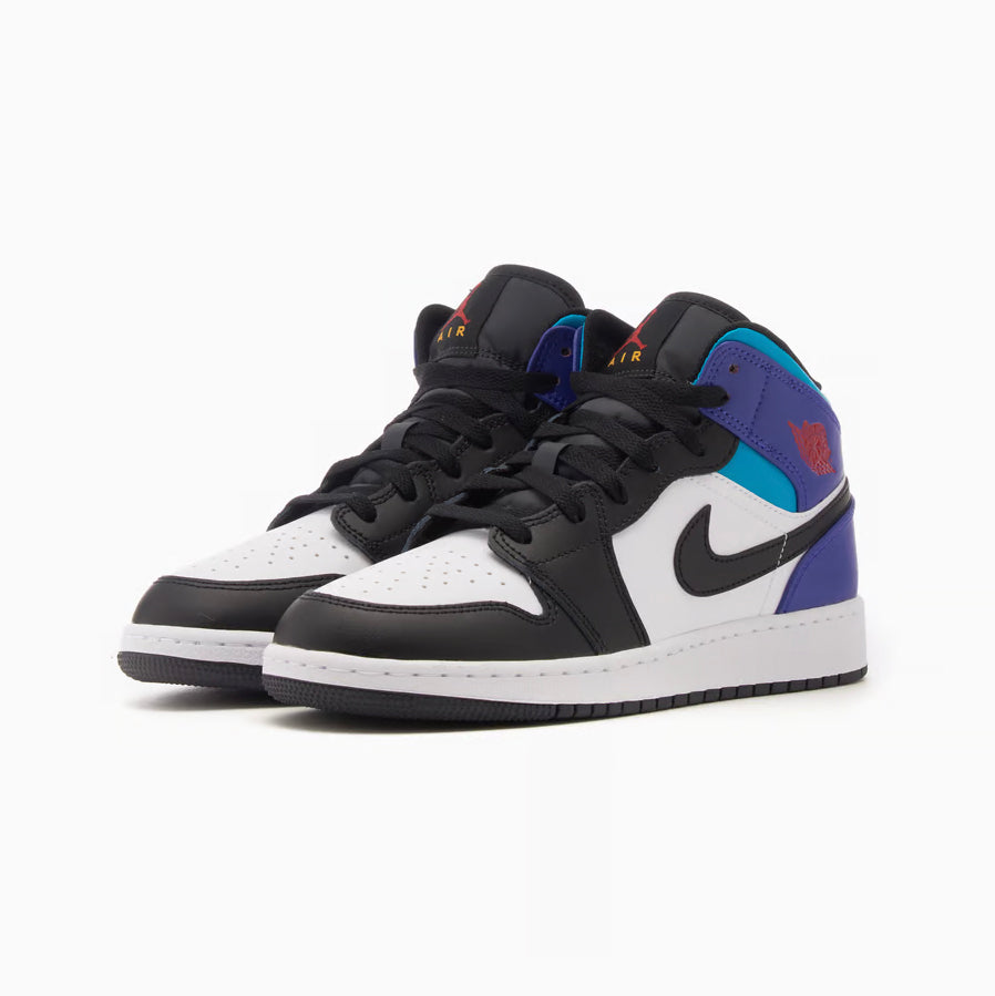 Nike Air Jordan 1 Mid Schwarz Weiß Violett Grape Retro