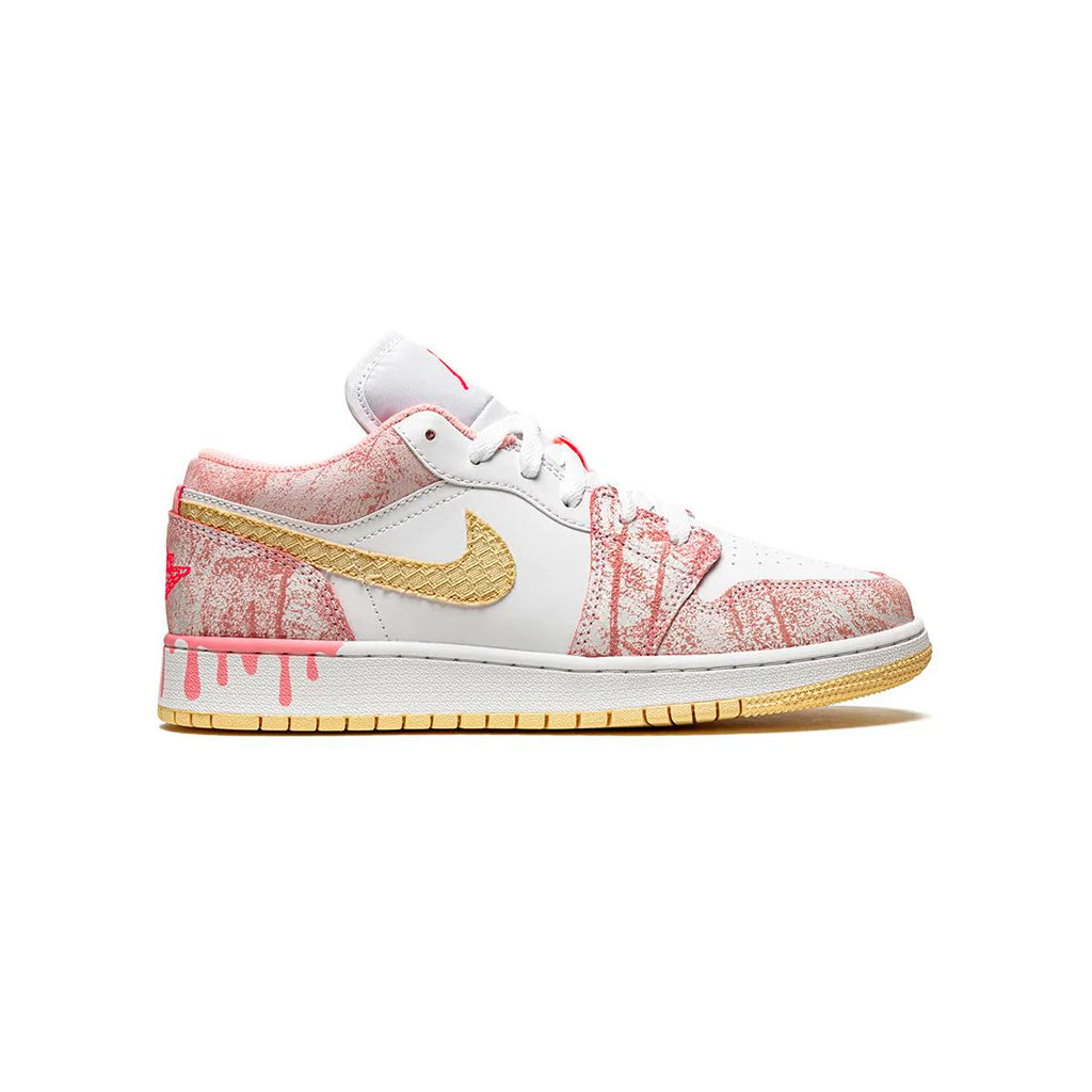Nike Air Jordan 1 Low Paint Drip Damen Herren Rosa Gold