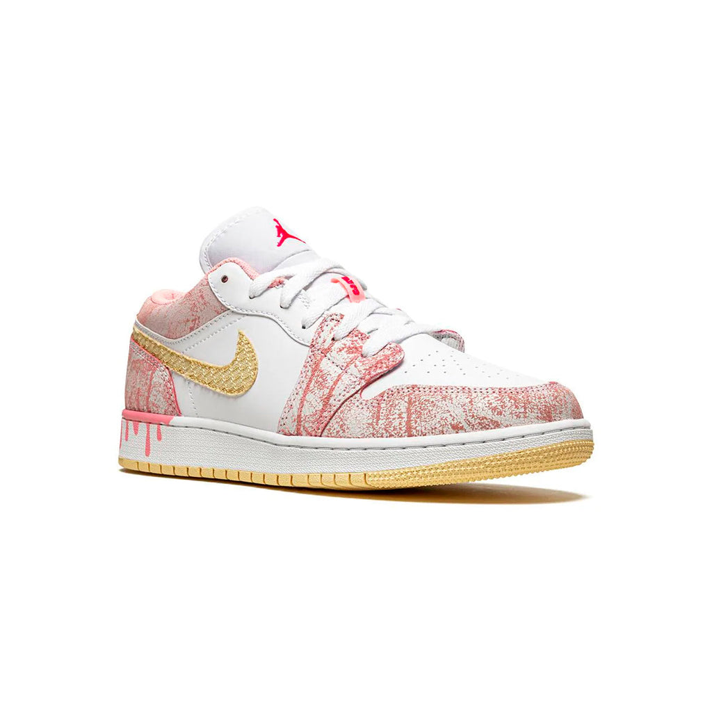 Nike Air Jordan 1 Low Paint Drip Damen Herren Rosa Gold