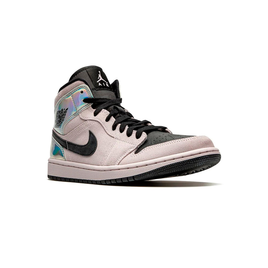 Nike Air Jordan 1 Mid Rosa Iridescente Schwarz Damen