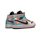 Nike Air Jordan 1 Mid Rosa Iridescente Schwarz Damen