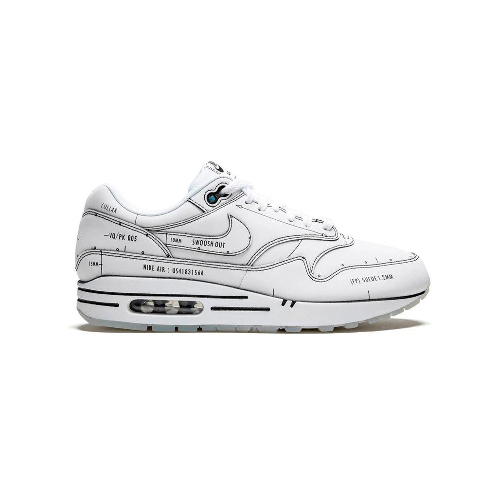 Nike Air Max 1 Sketch Schematic Weiß Herren Sneaker Design Exklusiv