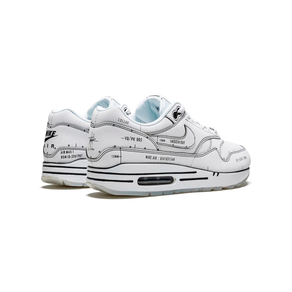 Nike Air Max 1 Sketch Schematic Weiß Herren Sneaker Design Exklusiv