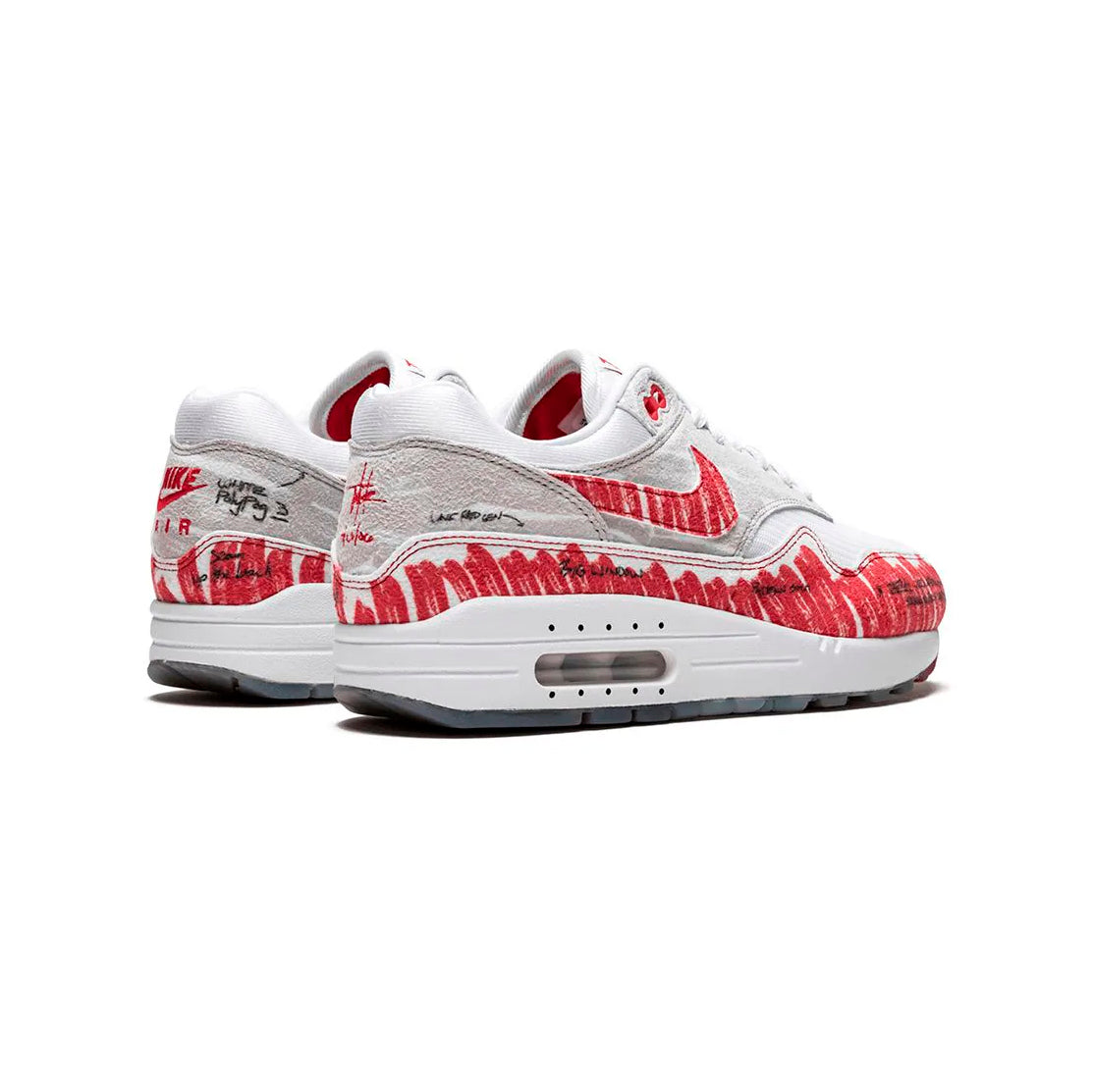 Nike Air Max 1 Tinker Sketch to Shelf Weiß Rot Herren Sneaker Exklusiv