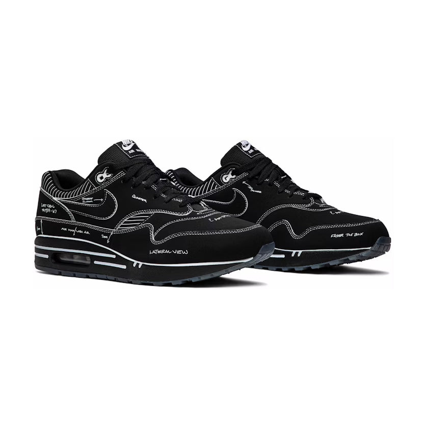 Nike Air Max 1 Sketch Schematic Schwarz Herren Sneaker Design Exklusiv