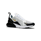 Nike Air Max 270 Weiß Schwarz Gold Metallico Herren Sneaker Elegant