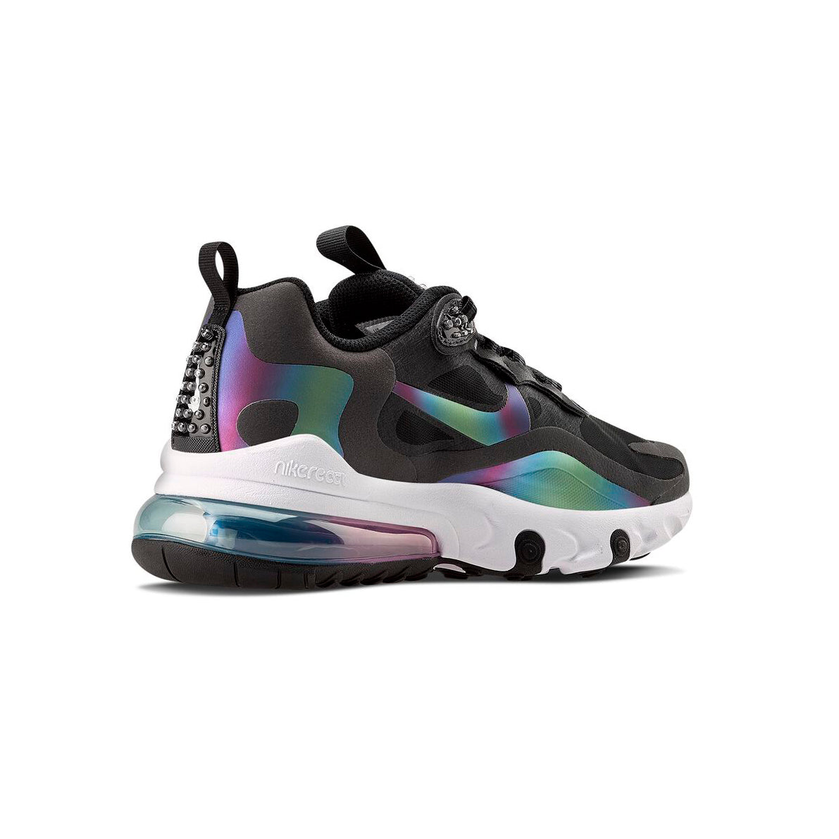 Nike Air Max 270 React Schwarz mit Effetto Cromatico Iridescente
