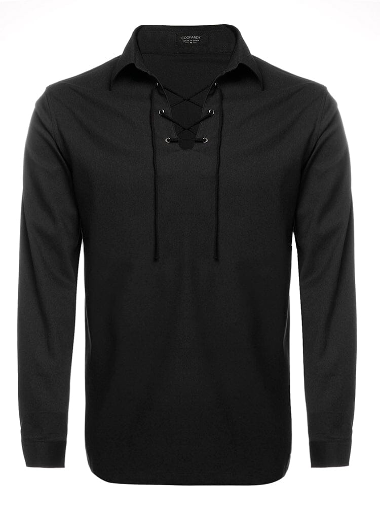 Casual Lace Up Henley Hemd