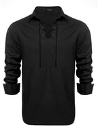 Casual Lace Up Henley Hemd