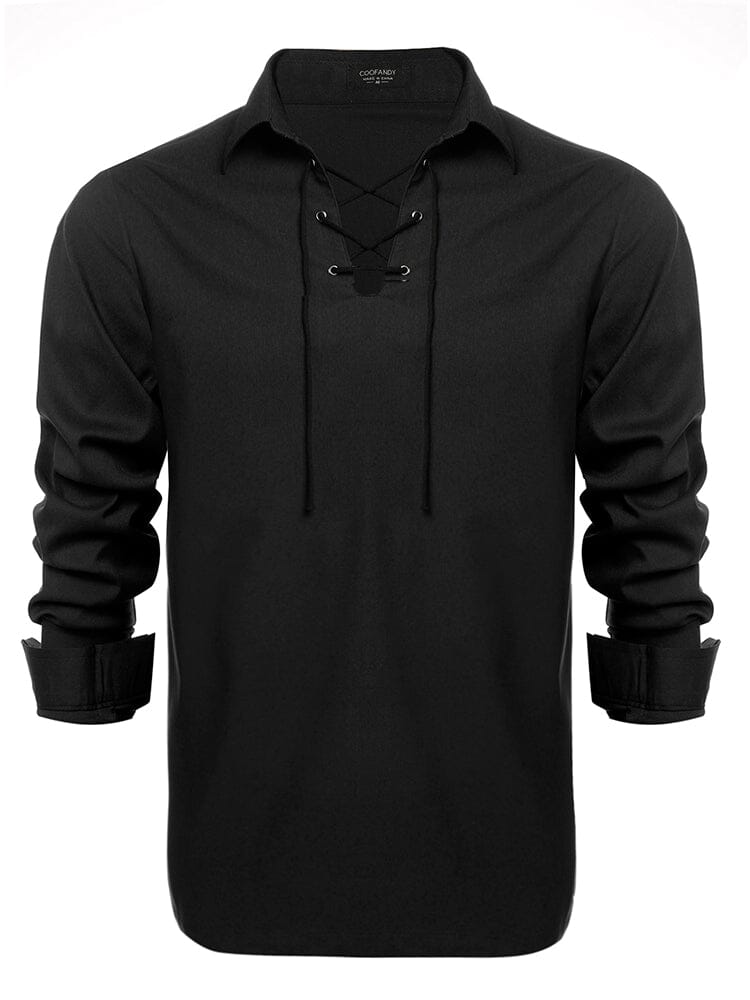 Casual Lace Up Henley Hemd