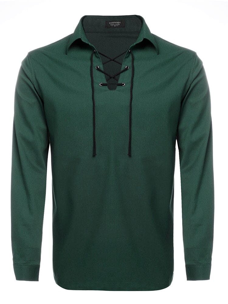 Casual Lace Up Henley Hemd