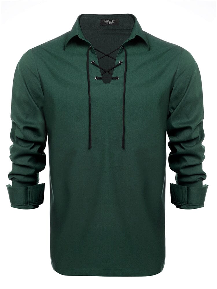 Casual Lace Up Henley Hemd