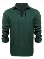 Casual Lace Up Henley Hemd