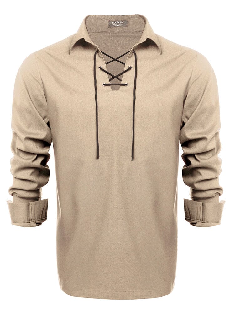 Casual Lace Up Henley Hemd