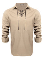 Casual Lace Up Henley Hemd