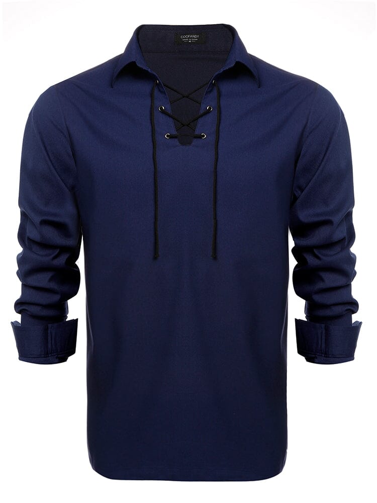 Casual Lace Up Henley Hemd