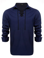 Casual Lace Up Henley Hemd
