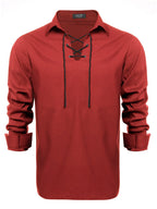 Casual Lace Up Henley Hemd