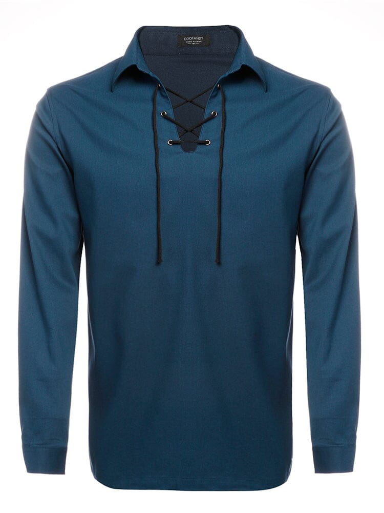 Casual Lace Up Henley Hemd