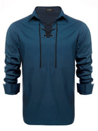 Casual Lace Up Henley Hemd