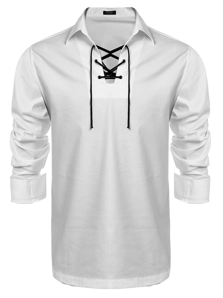 Casual Lace Up Henley Hemd