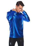 Casual Metallic Shiny Hoodie