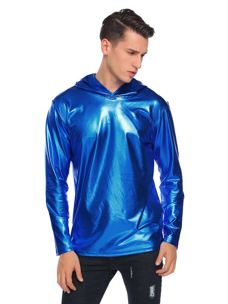 Casual Metallic Shiny Hoodie