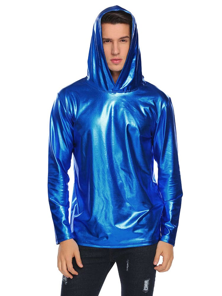 Casual Metallic Shiny Hoodie
