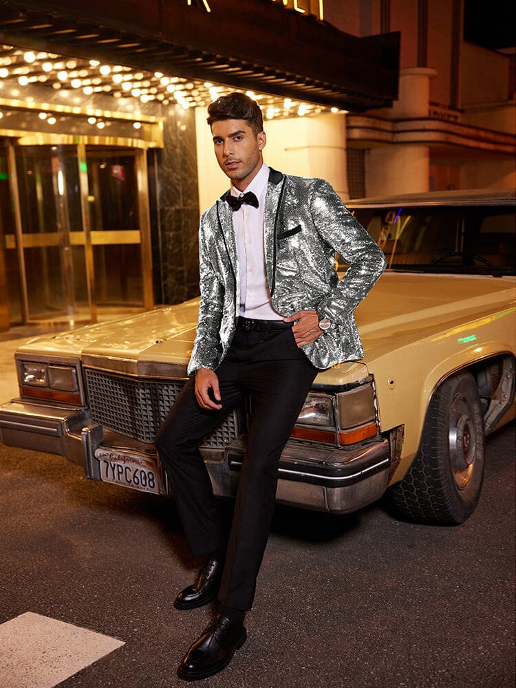 Men's Shiny Sequins Anzug Jacke (US Only)