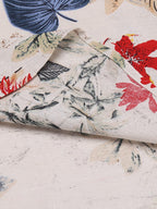 Baumwolle Leinen Blumen Henley Hemd