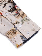 Baumwolle Leinen Blumen Henley Hemd