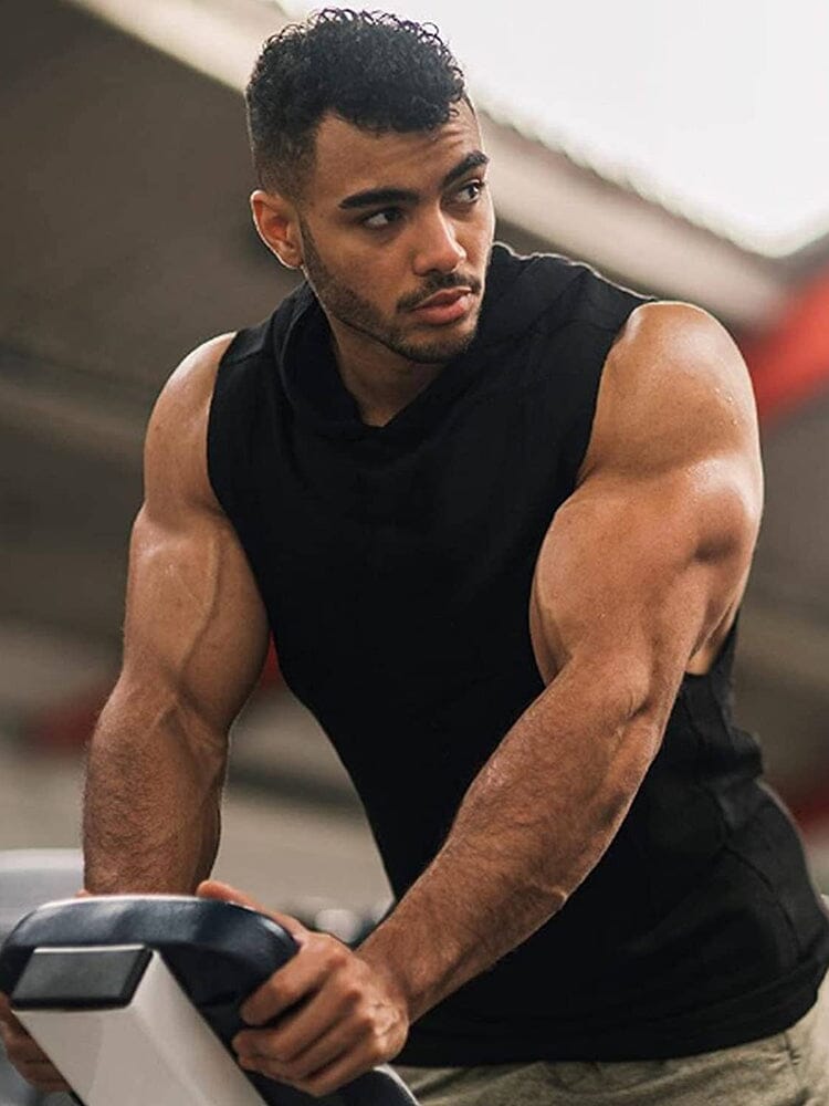 Workout Bodybuilding Muscle Sleeveless Mit Kapuze Tank Top