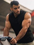 Workout Bodybuilding Muscle Sleeveless Mit Kapuze Tank Top