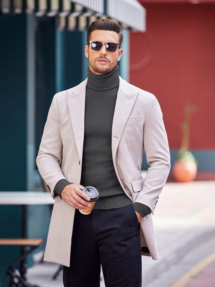 Klassisch Slim Fit Rollkragen Pullover