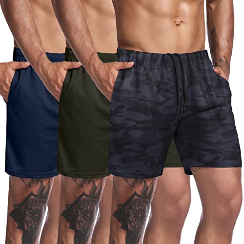 3-Pack Workout Shorts with Pocket