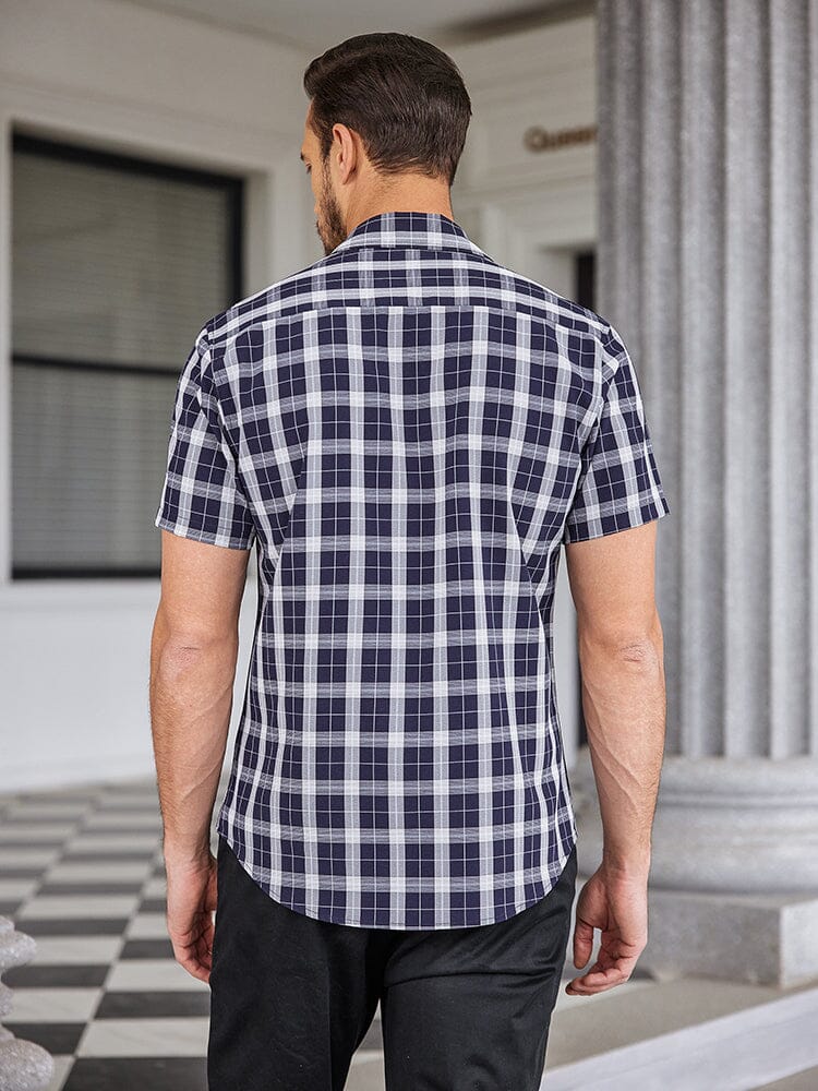 Casual Kurz Ärmel Plaid Hemd