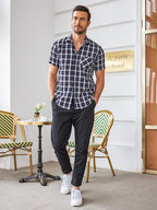 Casual Kurz Ärmel Plaid Hemd