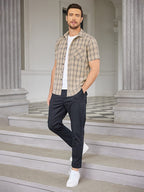 Casual Kurz Ärmel Plaid Hemd