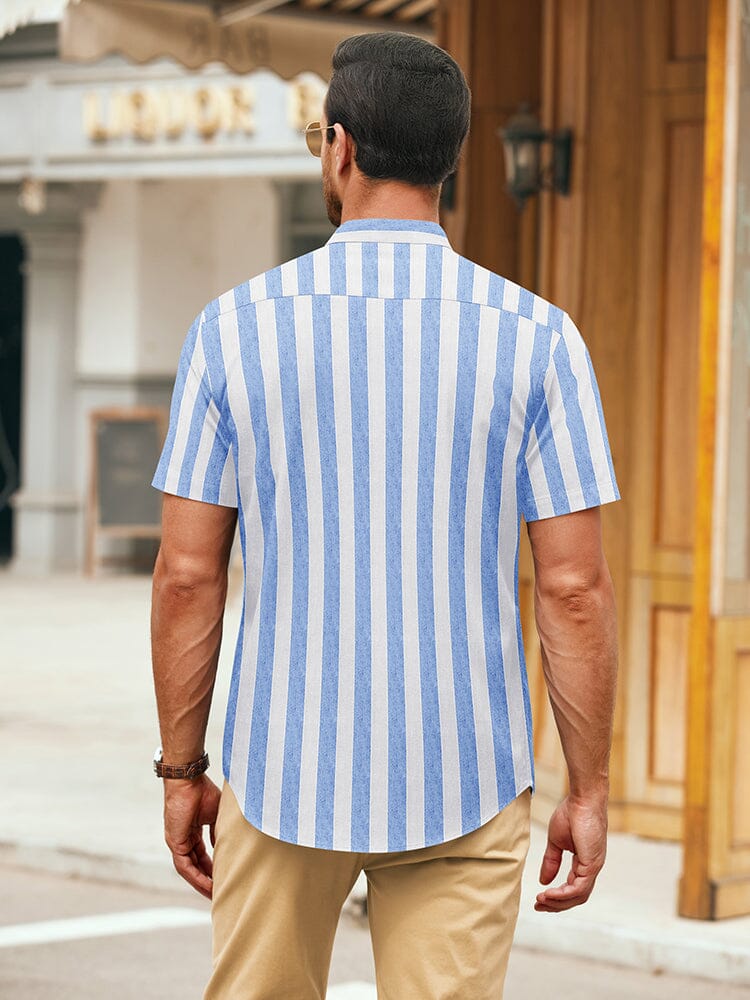 Klassisch Printed Leinen Blend Hemd