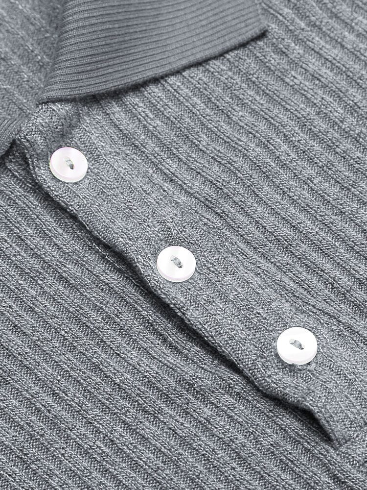 Stretchy Slim Fit Strick Polo Hemd