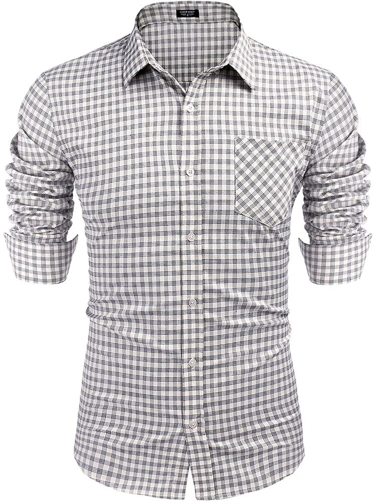 Business Knopf Up Plaid Hemden