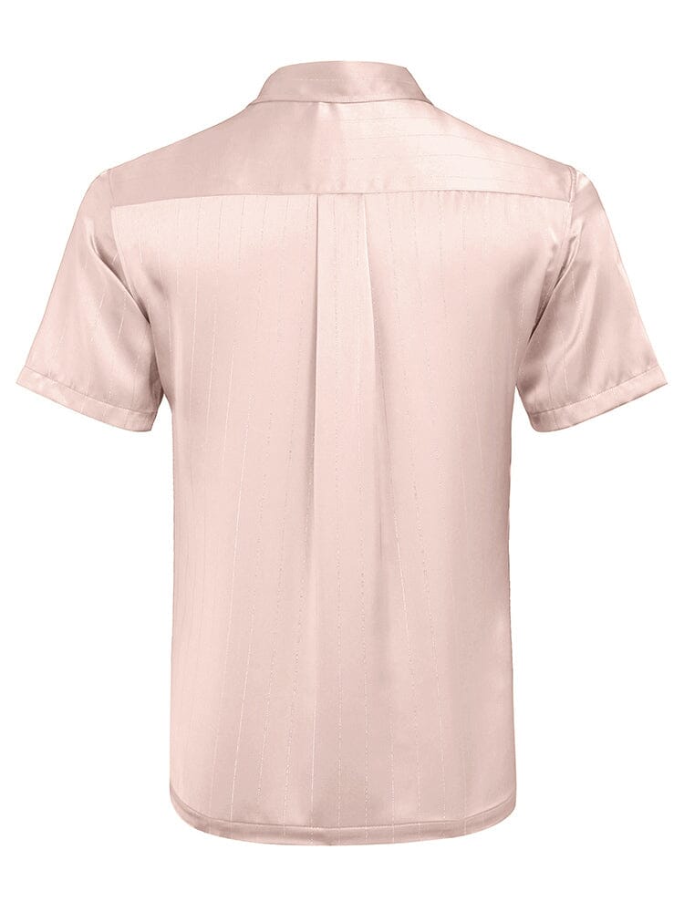 Casual Silk Satin Kurz Ärmel Hemd