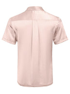 Casual Silk Satin Kurz Ärmel Hemd