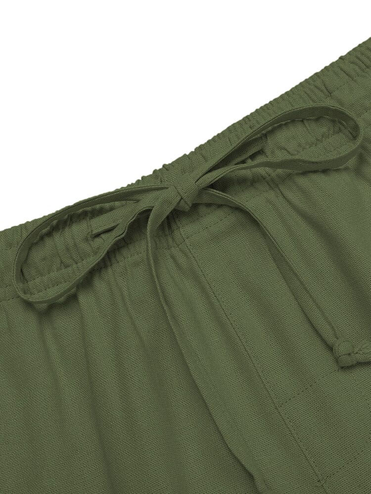 Casual Leinen Kurz Ärmel Hemd Sets
