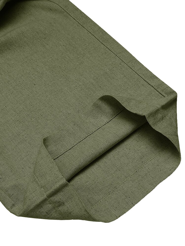 Casual Straight Leinen Drawstring Hose