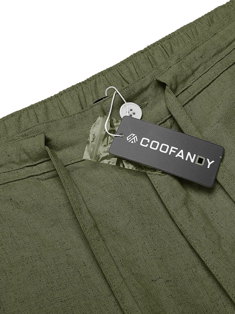 Casual Straight Leinen Drawstring Hose